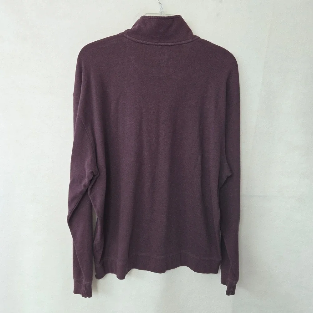 Page & Tuttle Quarter-Zip Pullover Mens XL Burgundy Silver Bay Golf‎ Club Cotton
